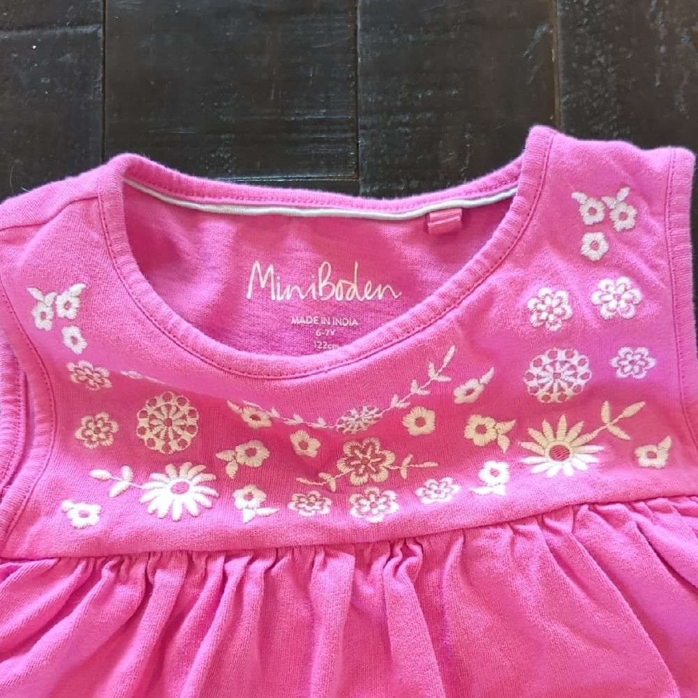 Mini Boden Pink Ruffle Tank Top - Picture 2 of 3